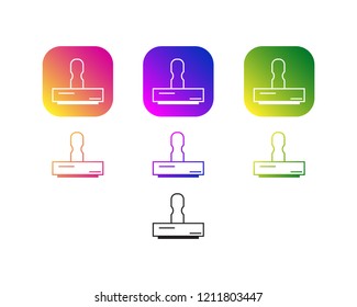 
3 color gradient Stamp icon flat. Illustration isolated vector sign symbol