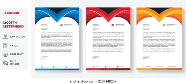 3 Color Letterhead Template Design