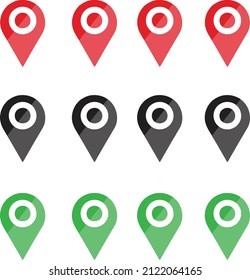 3 Color Location icon Desgin