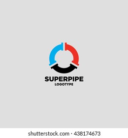 3 color Pipes Logo & Branding Identity. Corporate vector design template Isolated on a clear background. 