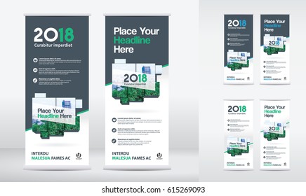 3 Color Scheme with City Background Business Roll Up Design Template Set. Flag Banner Design. Can be adapt to Brochure, Annual Report, Magazine,Poster, Corporate Presentation,Flyer, Website