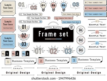 3 Color Title Design Frame set