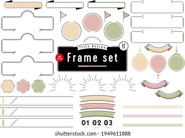 3 Color Title Design Frame set_no text