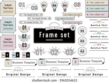 3 Color Title Design Frame set