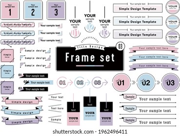 3 Color Title Design Frame set