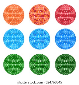 3 color tone sphere brick pattern 