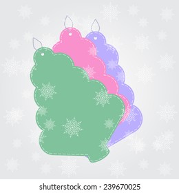 3 Colored Christmas Trees For Handing
