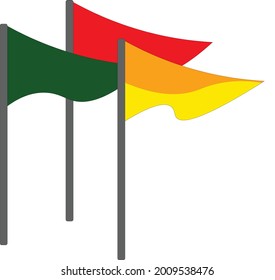 3 colored flag - Illustration , vector , icon 