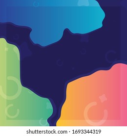 3 colorful gradients for background with green blue and red tone on blue.Hand drawing stain flat design for background of advertise and banner.  