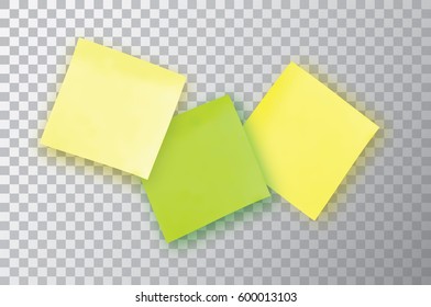 3 Colorful sticky note. Template for your projects. Three Sticker