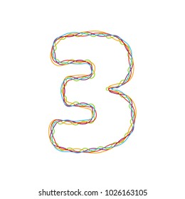 3 Colorful String Letter Logo Icon Design