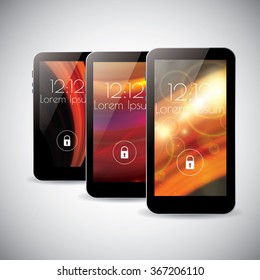 3 colors abstract background Smartphone interface themes 