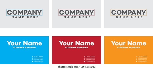 3 Colors Modern Simple Business Card Template