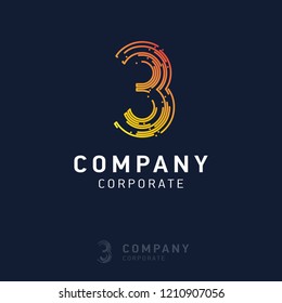 3 company logo design vector