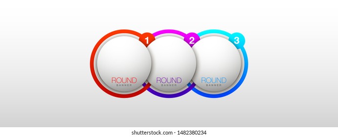 3 components chart make up something. Modern business circle infographics three options banner. Vector layout piece chart workflow. 3 piece diagram number component. Three step up options web design