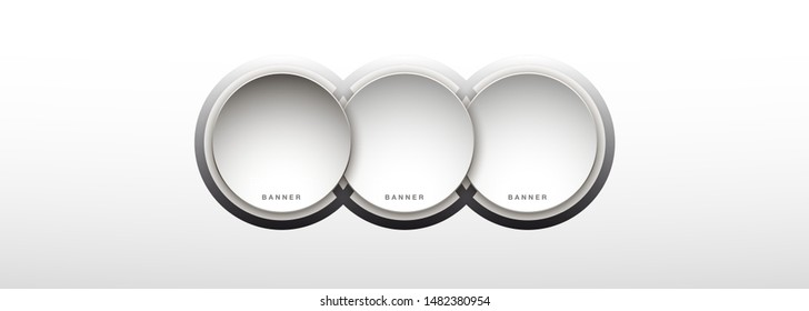 3 components chart make up something. Modern business circle infographics three options banner. Vector layout piece chart workflow. 3 piece diagram number component. Three step up options web design
