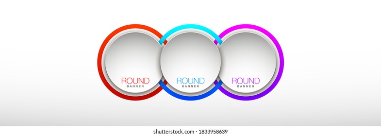 3 components chart make up something. Modern business circle infographics three options banner. Vector layout piece chart workflow. 3 piece diagram number component. Three step up options web design