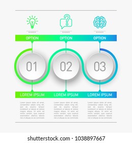 3 components make up something. Modern business circle origami style options banner. infographics vector, workflow layout, diagram, number options, Three step up options, web design