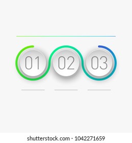 3 components make up something. Modern business circle origami style options banner. infographics, workflow layout, diagram, number options, Three step up options, web design