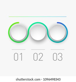 3 components make up something. Modern business circle origami style options banner. infographics, workflow layout, diagram, number options, Three step up options, web design