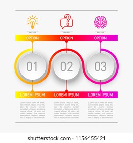 3 components make up something. Modern business circle origami style options banner. infographics vector, workflow layout, diagram, number options, Three step up options, web design