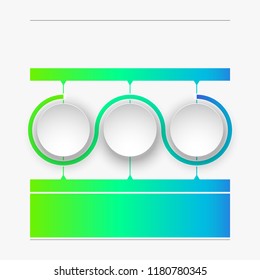 3 components make up something. Modern business circle origami style options banner. infographics, workflow layout, diagram, number options, Three step up options, web design