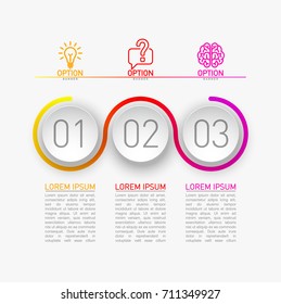 3 components make up something. Modern business circle origami style options banner. infographics vector, workflow layout, diagram, number options, Three step up options, web design