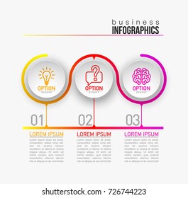 3 components make up something. Modern business circle origami style options banner. infographics vector, workflow layout, diagram, number options, Three step up options, web design