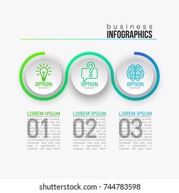 3 components make up something. Modern business circle origami style options banner. infographics vector, workflow layout, diagram, number options, Three step up options, web design