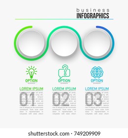 3 components make up something. Modern business circle origami style options banner. infographics vector, workflow layout, diagram, number options, Three step up options, web design