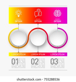 3 components make up something. Modern business circle origami style options banner. infographics vector, workflow layout, diagram, number options, Three step up options, web design
