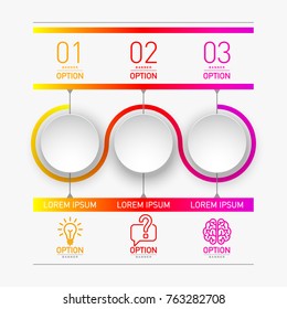 3 components make up something. Modern business circle origami style options banner. infographics vector, workflow layout, diagram, number options, Three step up options, web design