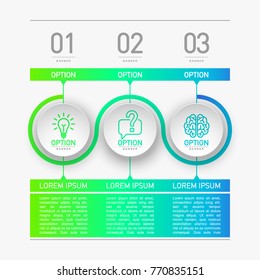 3 components make up something. Modern business circle origami style options banner. infographics vector, workflow layout, diagram, number options, Three step up options, web design