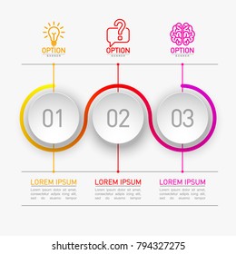 3 components make up something. Modern business circle origami style options banner. infographics vector, workflow layout, diagram, number options, Three step up options, web design