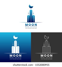 3 Concept Modern Logo Real Estate. Gradient Color Night Concept, Line Concept, and Flat Color Concept. Best Logo for Your Real Estate Company.