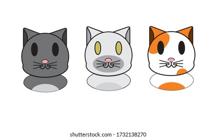 3 cute cat icons