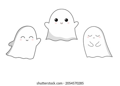 3 linda ilustración vectorial de fantasmas
