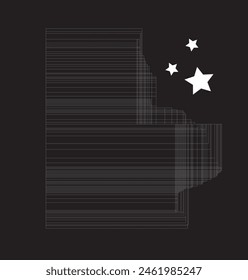 3 D building and star icon art eps 10