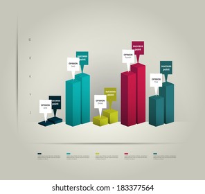 3 D business graph for info graphic. 