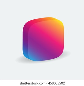 3 d Gradient background Vector Logo, JPG, JPEG, EPS. Icon Button.