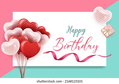 3 D Happy Birthday vector design for greeting cards and poster