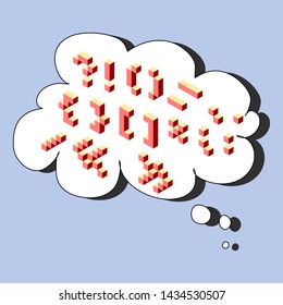 3 d pixel art set of punctuation marks in isometric left. Period, comma, exclamation, question,  colon, semicolon, quotation, dash, hyphen, parentheses, brackets, slash