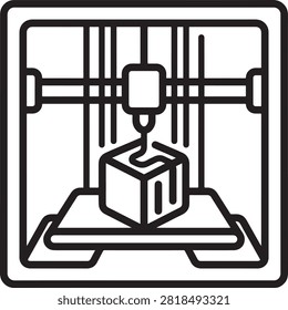 3 d printer extruding plastic onto a cube, line