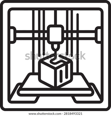 3 d printer extruding plastic onto a cube, line