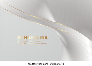 3 d rendering gold and off-white stripe lines with high textured background