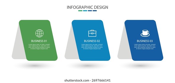 3 Daten Infografik Geschäftsmodell Präsentation.