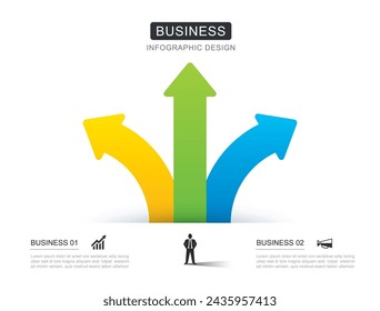 3 infografías de datos plantilla de flecha. Fondo abstracto de la ilustración.