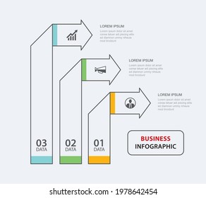 3 data infographics tab paper thin line index template. Vector illustration abstract background. Can be used for workflow layout, business step, banner, web design.