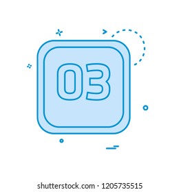3 Date Calender icon design vector