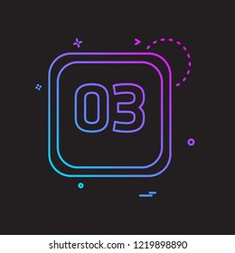 3 Date Calender icon design vector